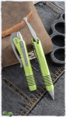 Microtech Siphon II Pen Lime Green - Stonewashed Internals & Hardware
