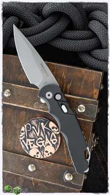 Protech TR-5 Auto T501 Black Handle Stonewash Blade