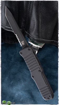 H&K Hadron OTF Auto Tanto Black Handle Black Serrated Blade