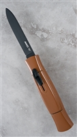 AKC Concord 077 D/A OTF Black S/E  Blade Brown Handle