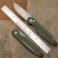 AKC X-treme Dandy Automatic Knife - OD Green Handle Stonewash Blade