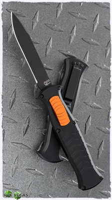 AKC X-Treme EVO OTF With Clip Black Handle Orange Button Black Blade