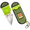 Al Mar Stinger Keychain Fixed Blade, 1.3" D2 Drop Point, Green & Black TPR Handle, TPR Sheath