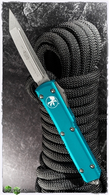 Microtech Ultratech T/E 123-10TQ Stonewash Tanto Turquoise Handle