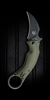 Bastinelli Creations/Fox Knives Black Bird Karambit, OD Green G-10, 2.5" Black N690