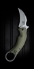 Bastinelli Creations/Fox Knives Black Bird Karambit, OD Green G-10, 2.5" Stonewash N690