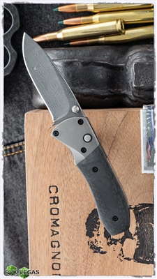 Brad Duncan Damascus Whiplash, Dual Action, Carbon Fiber Scales