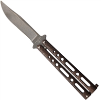 Bear OPS Bear & Son 5 in Butterfly 117CVSW Copper Vein Handles Stonewash Clip Point