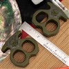 BURN Custom 2 Finger Knuckles Aluminum 3/4" Green w/Black Carbon Fiber Inlay Burn Skull