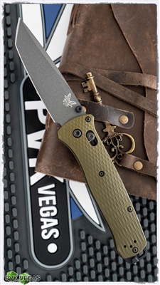 Benchmade Bailout AXIS Lock, Green Aluminum, Gray CPM-M4