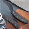 Cavol Knives Kage Front Flipper M390 Black Blade, Black Titanium Handle W/ Gold Accents - C03DDWG