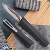 Core Edge USA 0331 E1 Damascus Core Cu-Mai Single Edge Blade, 6061 Black Aluminum Handle, Stainless Steel HW