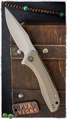 CIVIVI Baklash Flipper Liner Lock, Tan G-10 Scales, Satin Blade