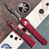 Microtech Ultratech 122-2MR Double Edge Black Partial Serrated Blade, Merlot Handle