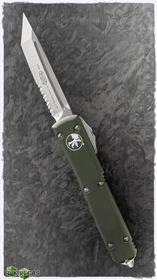 Microtech Ultratech T/E 123-5OD Satin Serrated OD Green Handle