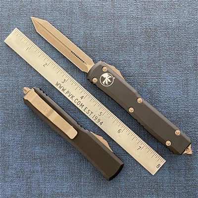 Microtech Ultratech 223-13AP Spartan Apocalyptic Bronze Blade Black Handle