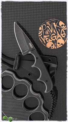 CRKT Folts Minimalist Drop Point Neck Knife, Black G-10