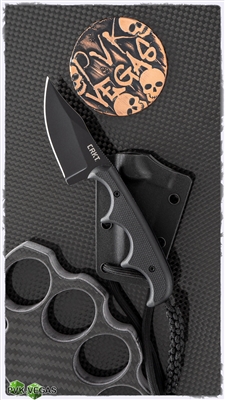 CRKT Folts Minimalist Bowie Neck Knife, Black G-10