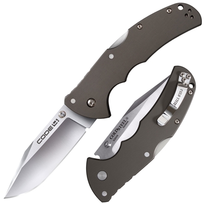 Cold Steel Code-4 Clip Point Lockback,  Satin CPM-S35VN