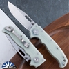 Demko Knives AD20.5 S35VN Stonewash Slotted Clip Point Blade, Shark Lock, Natural G10 Handles