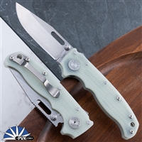 Demko Knives AD20.5 S35VN Stonewash Slotted Clip Point Blade, Shark Lock, Natural G10 Handles