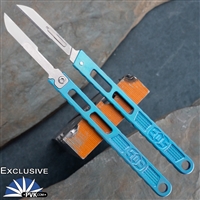 EOS Custom Scalpel, #14 Blade, Aqua Ano Skeletonized Handle PVK Exclusive