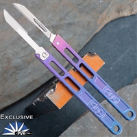 EOS Custom Scalpel, #14 Blade, Blue Purple Fade Skeletonized Handle PVK Exclusive