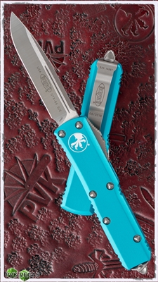 Microtech UTX-85 S/E Satin Blade Turquoise Handle