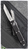 Microtech Ultratech 123-6 Tanto Satin Full Serrated Blade, Black Handle