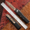 Microtech UTX-85 232-13AP Double Edge Apocalyptic Bronze Blade, Black Handle