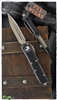 Microtech UTX-85 232-15 Double Edge Bronze Full Serrated Blade, Black Handle