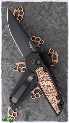 Protech TR-3.53 Shaw Copper Steampunk Inlay Black Blade