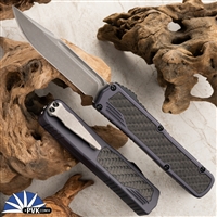 Guardian Tactical Scout Stonewash Single Edge, Gray Handle Carbon Fiber Inlay 142511