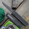 Guardian Tactical Scout Dark Stonewash Single Edge Partial Serrated, Black Handle Tactical 143612