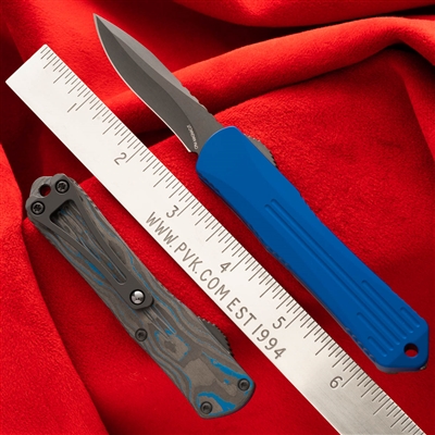 Heretic Knives Manticore-S Recurve Edge DLC Black Blue Camo Carbon Blue Handle