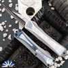 Heretic Knives Custom Manticore-S Bowie Baker Forge Double Shim Damascus, Stainless Steel W/Mother Of Pearl Inlays