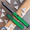 Heretic Knives Cleric II DLC Tanto, Black Handle W/ Toxic Green Stainless Inlay & HW