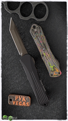 Heretic Knives Manticore-E Tanto DLC Blade Black Handle Camo-Carbon Awesome 80's Cover Black HW