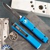 Microtech Ultratech 121-1BL Single Edge Black Blade, Blue Handle