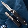 Microtech Ultratech 121-4 Single Edge Satin Blade, Black Handle