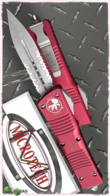 Microtech Combat Troodon D/E 142-11RD Stonewash Serrated Red Handle