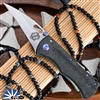 John Gray Rostrum, Satin Wharncliffe, Black & Green Carbon Fiber, Green & Bronze Bark Finish, Purple HW