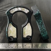 John Gray 1/2" Keyper Aluminum Splash Anodized Green Splatter Pattern with Mother Of Pearl Inlays