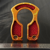 John Gray 1/2" Keyper Aluminum Splash Anodized Orange Splatter Pattern with Red Stingray Inlays