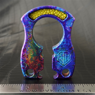 John Gray 1/2" Keyper Aluminum Splash Anodized Purple Storm Pattern with Yellow Stingray Inlays