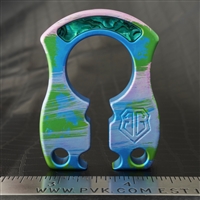 John Gray 1/2" Keyper Aluminum Splash Anodized Tie-Dye Pattern with Abalone Inlays