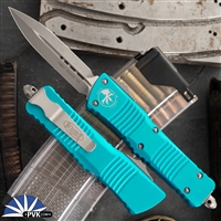 Microtech Combat Troodon 142-10APTQ Apocalyptic Double Edge Blade Turquoise Handle