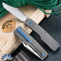 Jack Wolf Knives Gunslinger Jack Satin Blade, Checkered Titanium