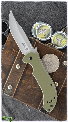 Kershaw Emerson CQC-10K Frame Lock Knife, OD Green G-10, 3.5" Stonewash Blade