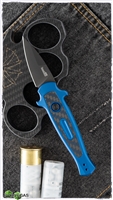 Kershaw Launch 12CA Mini Stiletto Auto, Blue Aluminum W/Carbon Fiber, Black CPM-154